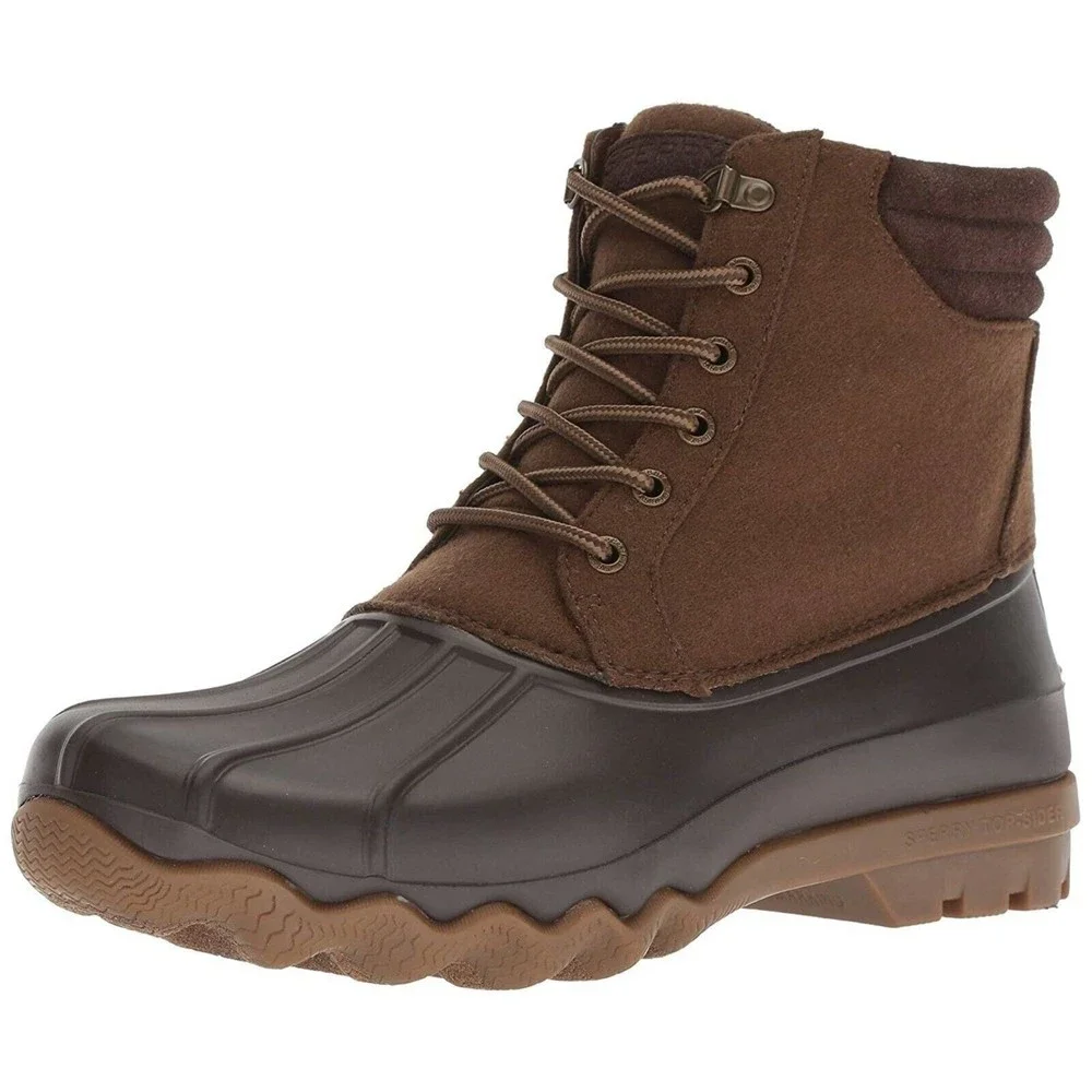SPERRY Top-Sider Avenue Mens Sz 7 / 39 Brown Wool Insulated Duck Boots Shoes NEW